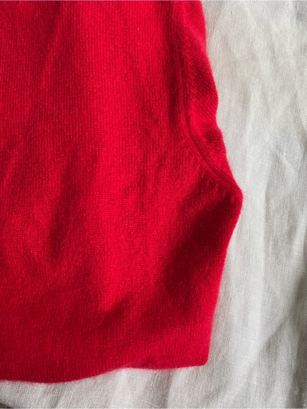 Lands' End red 100% cashmere short sleeve knit crewneck sweater - Picture 10 of 12